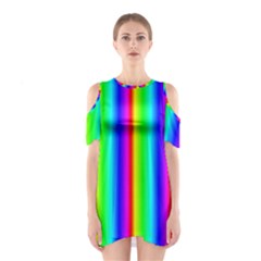 Rainbow Gradient Shoulder Cutout One Piece by Nexatart