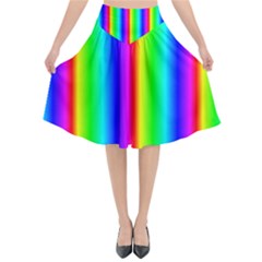 Rainbow Gradient Flared Midi Skirt by Nexatart