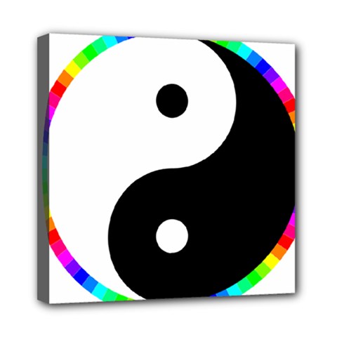 Rainbow Around Yinyang Mini Canvas 8  x 8 