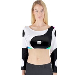 Rainbow Around Yinyang Long Sleeve Crop Top