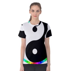 Rainbow Around Yinyang Women s Cotton Tee