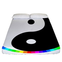 Rainbow Around Yinyang Fitted Sheet (california King Size) by Nexatart