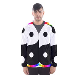 Rainbow Around Yinyang Hooded Wind Breaker (Men)