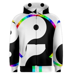 Rainbow Around Yinyang Men s Zipper Hoodie