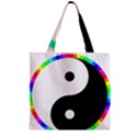 Rainbow Around Yinyang Zipper Grocery Tote Bag View1