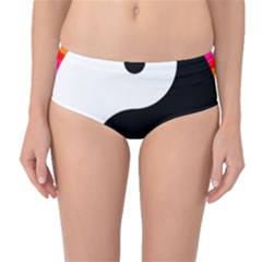 Rainbow Around Yinyang Mid-Waist Bikini Bottoms