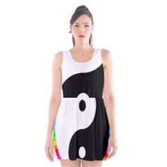 Rainbow Around Yinyang Scoop Neck Skater Dress