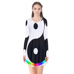 Rainbow Around Yinyang Flare Dress