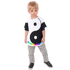 Rainbow Around Yinyang Kids  Raglan Tee