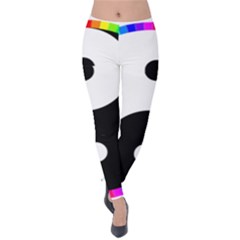 Rainbow Around Yinyang Velvet Leggings