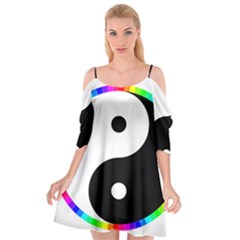 Rainbow Around Yinyang Cutout Spaghetti Strap Chiffon Dress by Nexatart