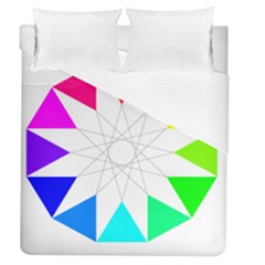 Rainbow Dodecagon And Black Dodecagram Duvet Cover (queen Size) by Nexatart