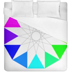 Rainbow Dodecagon And Black Dodecagram Duvet Cover (king Size) by Nexatart