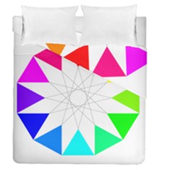 Rainbow Dodecagon And Black Dodecagram Duvet Cover Double Side (queen Size) by Nexatart