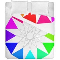 Rainbow Dodecagon And Black Dodecagram Duvet Cover Double Side (california King Size) by Nexatart