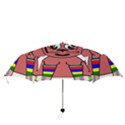 Cartoon Cat In Rainbow Socks Folding Umbrellas View3