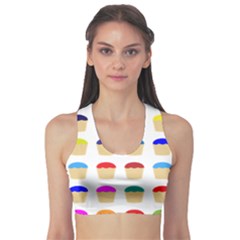 Colorful Cupcakes Pattern Sports Bra by Nexatart