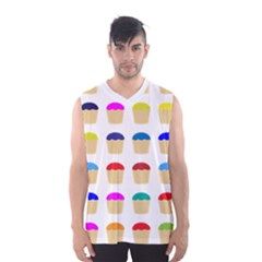 Colorful Cupcakes Pattern Men s Basketball Tank Top by Nexatart