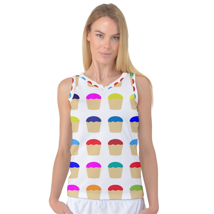 Colorful Cupcakes Pattern Women s Basketball Tank Top