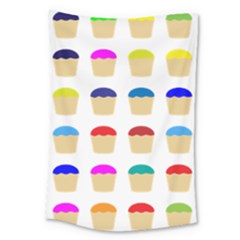 Colorful Cupcakes Pattern Large Tapestry by Nexatart