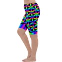 Rainbow Flower Of Life In Black Circle Cropped Leggings  View2