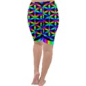 Rainbow Flower Of Life In Black Circle Cropped Leggings  View4