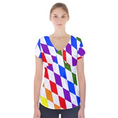 Rainbow Flag Bavaria Short Sleeve Front Detail Top by Nexatart