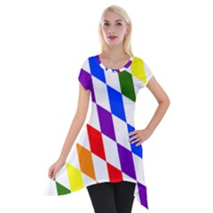 Rainbow Flag Bavaria Short Sleeve Side Drop Tunic by Nexatart