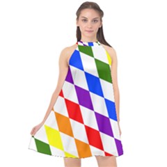 Rainbow Flag Bavaria Halter Neckline Chiffon Dress  by Nexatart