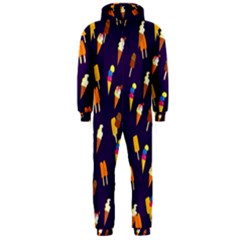 Seamless Ice Cream Pattern Hooded Jumpsuit (men)  by Nexatart