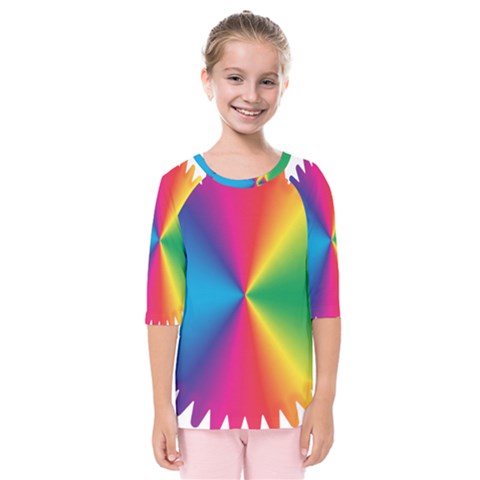 Rainbow Seal Re Imagined Kids  Quarter Sleeve Raglan Tee by Nexatart