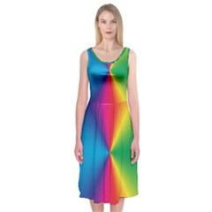 Rainbow Seal Re Imagined Midi Sleeveless Dress