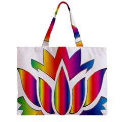 Rainbow Lotus Flower Silhouette Zipper Mini Tote Bag by Nexatart