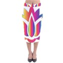 Rainbow Lotus Flower Silhouette Velvet Midi Pencil Skirt View1