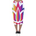 Rainbow Lotus Flower Silhouette Velvet Midi Pencil Skirt View2