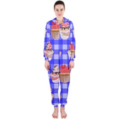 Cake Pattern Hooded Jumpsuit (ladies)  by Nexatart