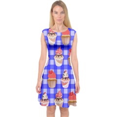 Cake Pattern Capsleeve Midi Dress by Nexatart