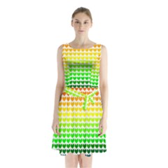 Rainbow Love Sleeveless Waist Tie Chiffon Dress by Nexatart