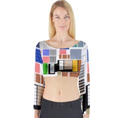 Texture Package Long Sleeve Crop Top by Nexatart