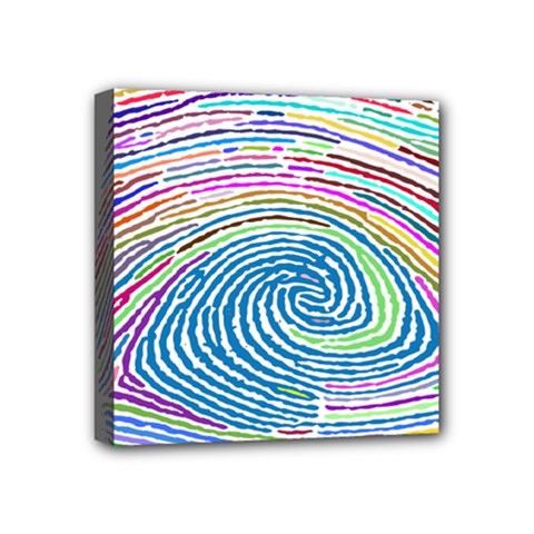 Prismatic Fingerprint Mini Canvas 4  X 4  by Nexatart