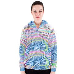 Prismatic Fingerprint Women s Zipper Hoodie by Nexatart