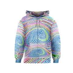 Prismatic Fingerprint Kids  Zipper Hoodie by Nexatart