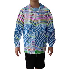 Prismatic Fingerprint Hooded Wind Breaker (kids) by Nexatart