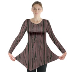 Grain Woody Texture Seamless Pattern Long Sleeve Tunic  by Nexatart