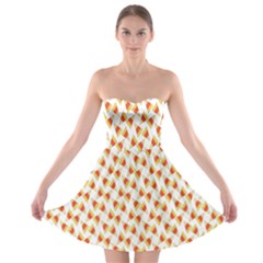 Candy Corn Seamless Pattern Strapless Bra Top Dress by Nexatart