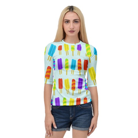 Popsicle Pattern Quarter Sleeve Tee by Nexatart