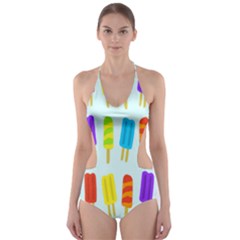 Popsicle Pattern Cut-out One Piece Swimsuit by Nexatart