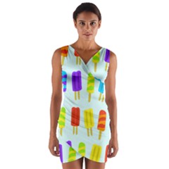 Popsicle Pattern Wrap Front Bodycon Dress by Nexatart