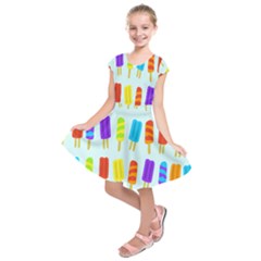 Popsicle Pattern Kids  Short Sleeve Dress by Nexatart