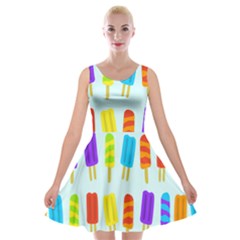 Popsicle Pattern Velvet Skater Dress by Nexatart